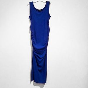 Royal Blue Side Ruched Sleeveless Maxi Sz …